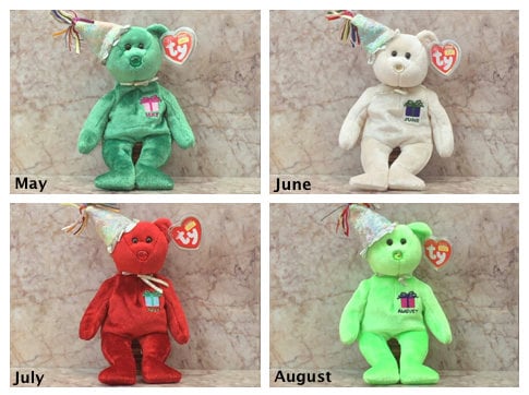 TY Beanie Babies, Birthday Beanies Collection - Set of 12 - Etsy