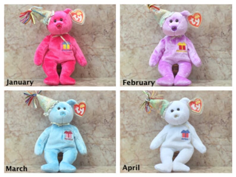 TY Beanie Babies, Birthday Beanies Collection Set of 12 Etsy