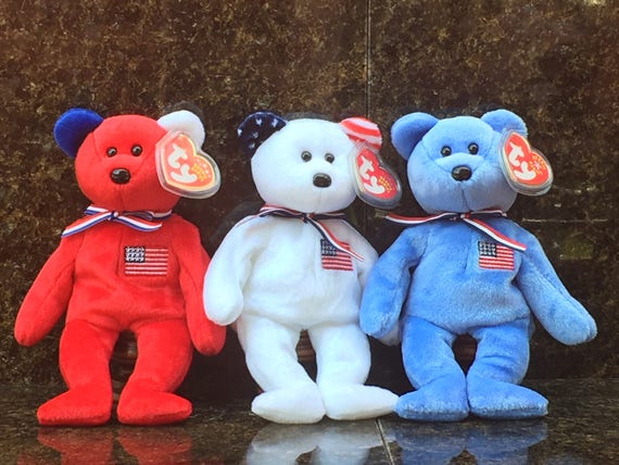 red white and blue beanie baby 2002