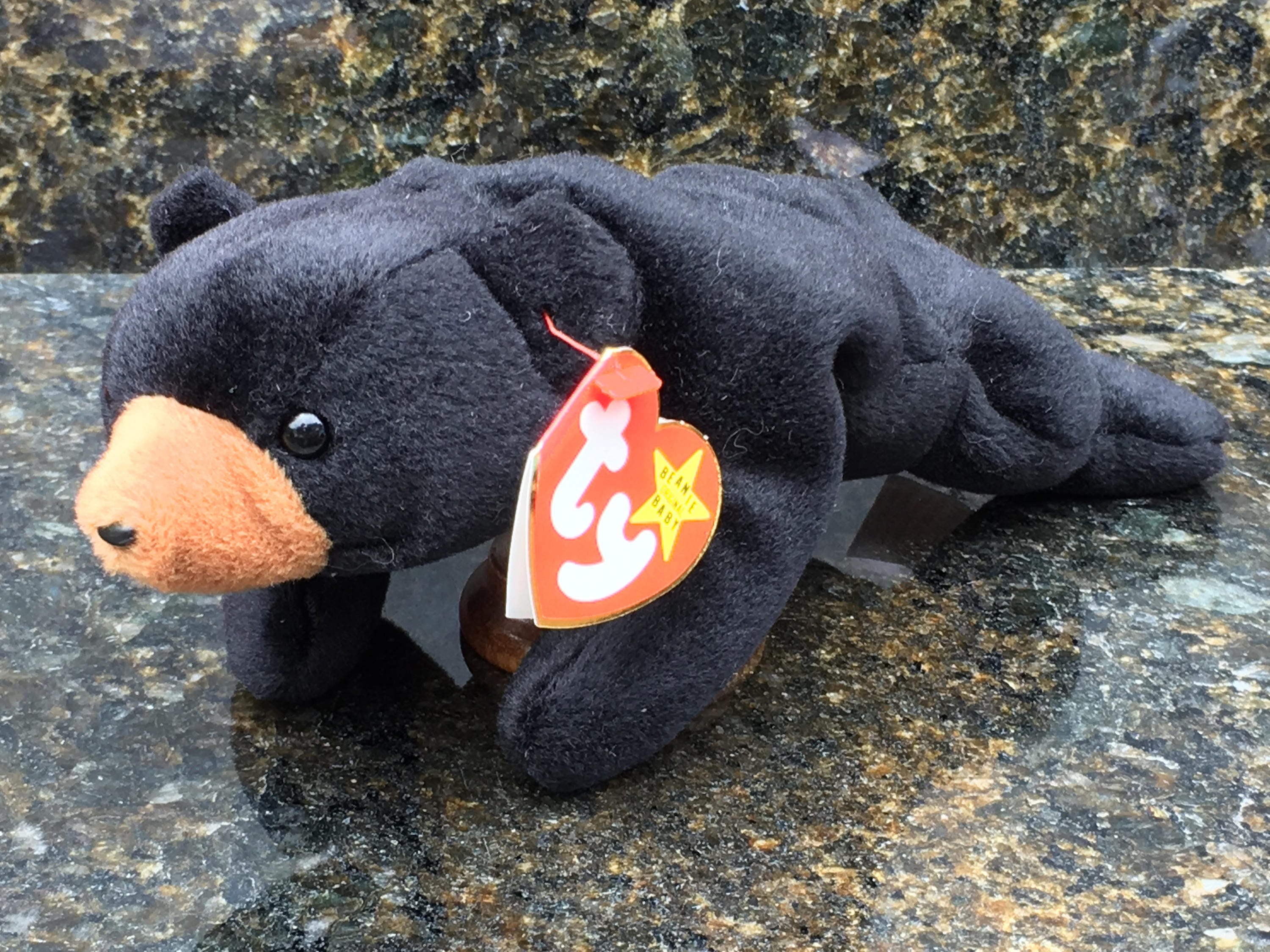 Ty beanie babie Blackie bear PVC Pellets 4011 Retired Stuffed Animals