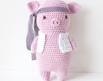 Crochet pattern Karate Pig Amigurumi, Amigurumi pattern Karate Piggy, crochet tutorial Pig, Stuffed Animal crochet Pig