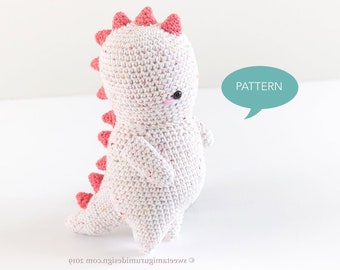 Crochet pattern Dino Amigurumi, Digital PDF crochet pattern dinosaur, Amigurumi pattern T-rex, crochet tutorial Dinosaur