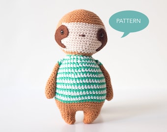 Amigurumi pattern crochet Sloth, crochet pattern Sloth, E-book crochet pattern Sloth, crochet tutorial Sloth, Sloth Amigurumi pattern