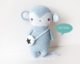 Monkey amigurumi pattern, crochet pattern monkey, amigurumi monkey pdf