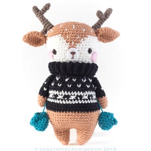 Reindeer amigurumi pattern, reindeer crochet pattern, deer christmas crochet, christmas amigurumi pattern pdf, reindeer pattern image 5
