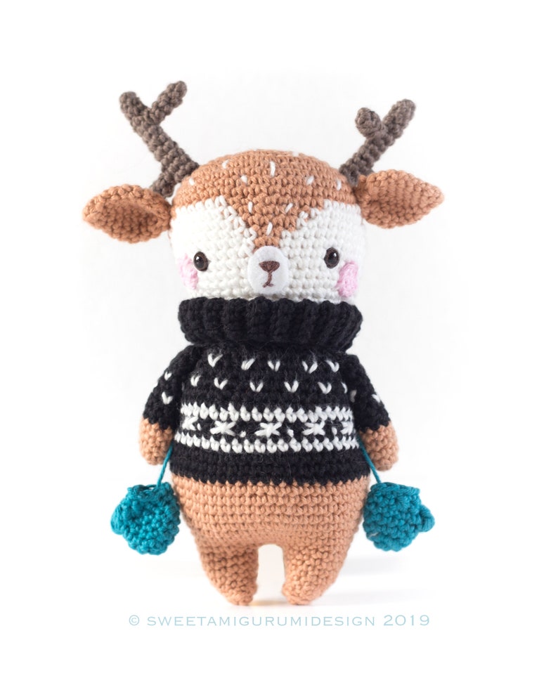 Reindeer amigurumi pattern, reindeer crochet pattern, deer christmas crochet, christmas amigurumi pattern pdf, reindeer pattern image 5