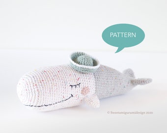 Whale amigurumi pattern, whale crochet pattern, whale crochet, whale amigurumi pattern pdf, whale pattern, amigurumi fish pattern