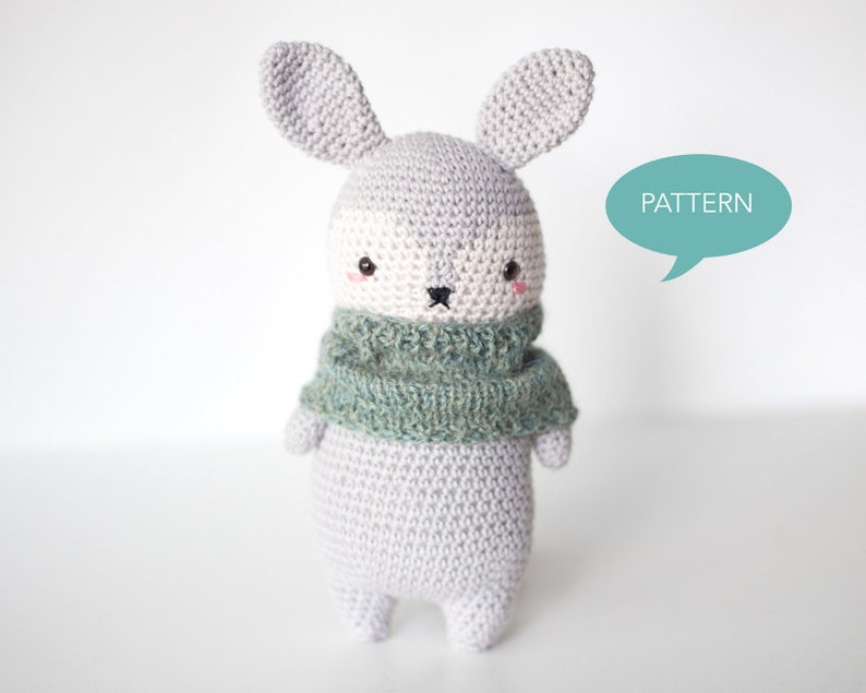 Crochet pattern Bunny Amigurumi, Digital PDF crochet pattern, Amigurumi pattern Bunny, crochet tutorial Bunny,Stuffed Animal crochet pattern image 1