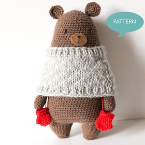 Crochet pattern Bear Amigurumi, Digital PDF crochet pattern, Amigurumi pattern Bear, crochet tutorial Bear, Stuffed Animal crochet pattern