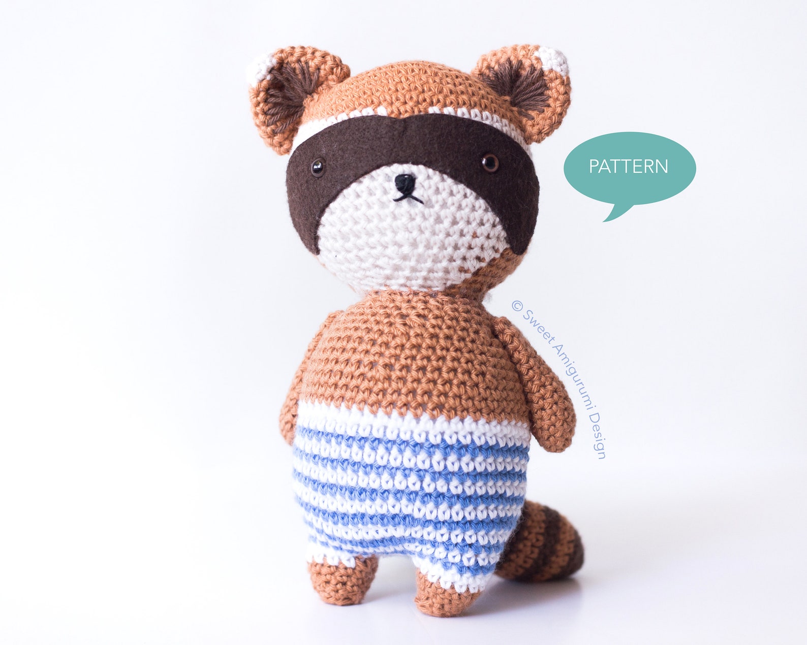 Crochet Pattern Racoon Amigurumi Digital PDF Crochet Pattern Etsy