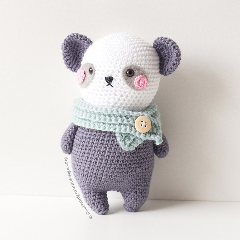 Crochet pattern Panda Bear Amigurumi, Amigurumi pattern Panda Bear, crochet tutorial Panda Bear, Stuffed Animal crochet pattern Panda image 1