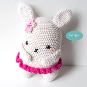 Crochet Bunny Pattern, Crochet Stuffed Animal Bunny,Amigurumi Pattern Bunny,Crochet tutorial Bunny Ballerina,Crochet Pattern Bunny Amigurumi image 1