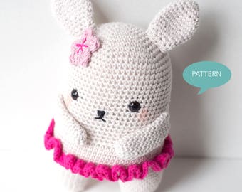 Crochet Bunny Pattern, Crochet Stuffed Animal Bunny,Amigurumi Pattern Bunny,Crochet tutorial Bunny Ballerina,Crochet Pattern Bunny Amigurumi