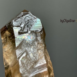 Hematoid Hybrid Quartz Crystal Lemurian Hematoid Smoky Pink Shading | Gentle Empath Friendly Rainbow Water Clarity Potent Metaphysical Tool