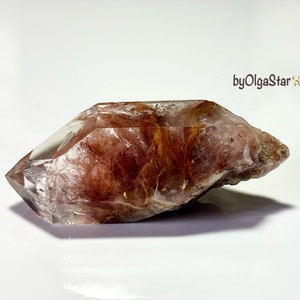 Abundant AMPHIBOLE Phantom Quartz Crystal for Empath | Angel Feather Strokes Heart Chakra Therapy Stone | Protection Guidance Divinity HOME