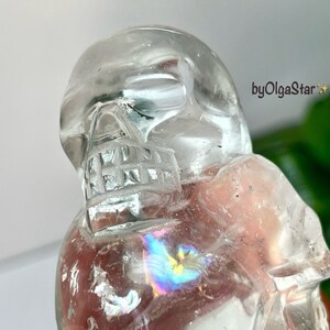 Rainbow Quartz Crystal SKULL Spirit Guided Carving | Meditation Meditative Access to SUPER SELF Your Infinite Self Identity Home House Decor