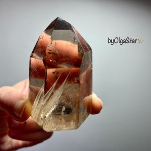 High Frequency Silver Amphibole Smoky Quartz Crystal | COMMUNICATION w Angelic Beings | ACCESS to Angelic Realms Reiki Therapy | Home Decor