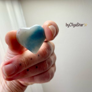 Your Very Own Carry On Pocket Trolleite Crystal Heart | Gem Heart For Empath Angels Kid | Quartz Lazulite Scorzalite Stone of Ascension Gift