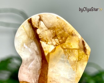 Heart Therapy Wondrous Metaphysical Worker Golden Healer Quartz Crystal Heart | Stimulates Our Creative Expression on ALL Levels From Soul