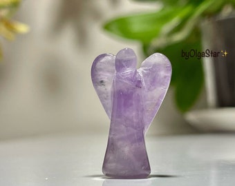 Empath Guardian Amethyst Crystal Angel Here To Hold Your Hand To Guide You Through A Rough Or Challenging Path | Amethyst Crystal Sculpture