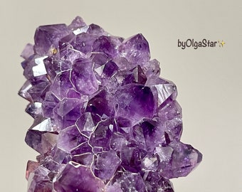 AMETHYST FLOWER Quartz Crystal Cluster | Dark Purple Metaphysical Gemstone for Psychic Protection HOME | High Spiritual Vibration Awareness