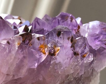 AMETHYST Quartz Crystal Cluster | Stunning Lilac Fern like Micro Inclusions |Encourages Shift In Consciousness Activates Spiritual Awareness