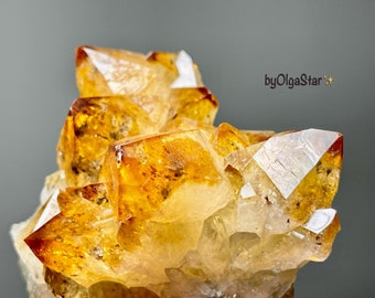 Citrine Healing Crystal For Joy Happiness HOPE | Gold Amber Quartz Cluster Druzy Feel Sun Energy Mediation | Yoga Crystal DAILY POSITIVITY