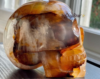 Quartz Crystal Skull MUlTIDIMENSIONAL SELF AWARENESS Meditation Tool | Golden Healer Psychedelic Rainbows Stone | Humanity Consciousness OM