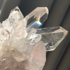 Rainbowlicious Optical Quartz Point Starbrary Cluster Crystal | ISIS Face Time Link DT Beautiful Lustre Etchings for Metaphysical Work Home