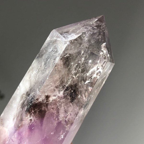 Sacred Geometry Smoky Phantom Amethyst DT Point | Universe Miniverse Inhabited Enchanting Beings And Rainbows Speak Directly To Heart Soul