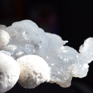 Stunning Specimen Rare Okenite Balls Druzy MM Apophyllite Quartz Cluster | Gentle Supporting Metaphysical Rock Geode | Spiritual HOME Gift