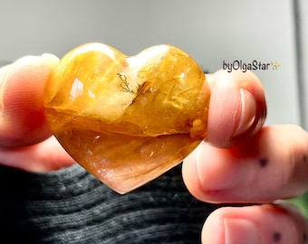 Heart Therapy Wondrous Dendritic Metaphysical Golden Healer Quartz Crystal Heart | Stimulates Our Creative Expression | ALL Levels From Soul