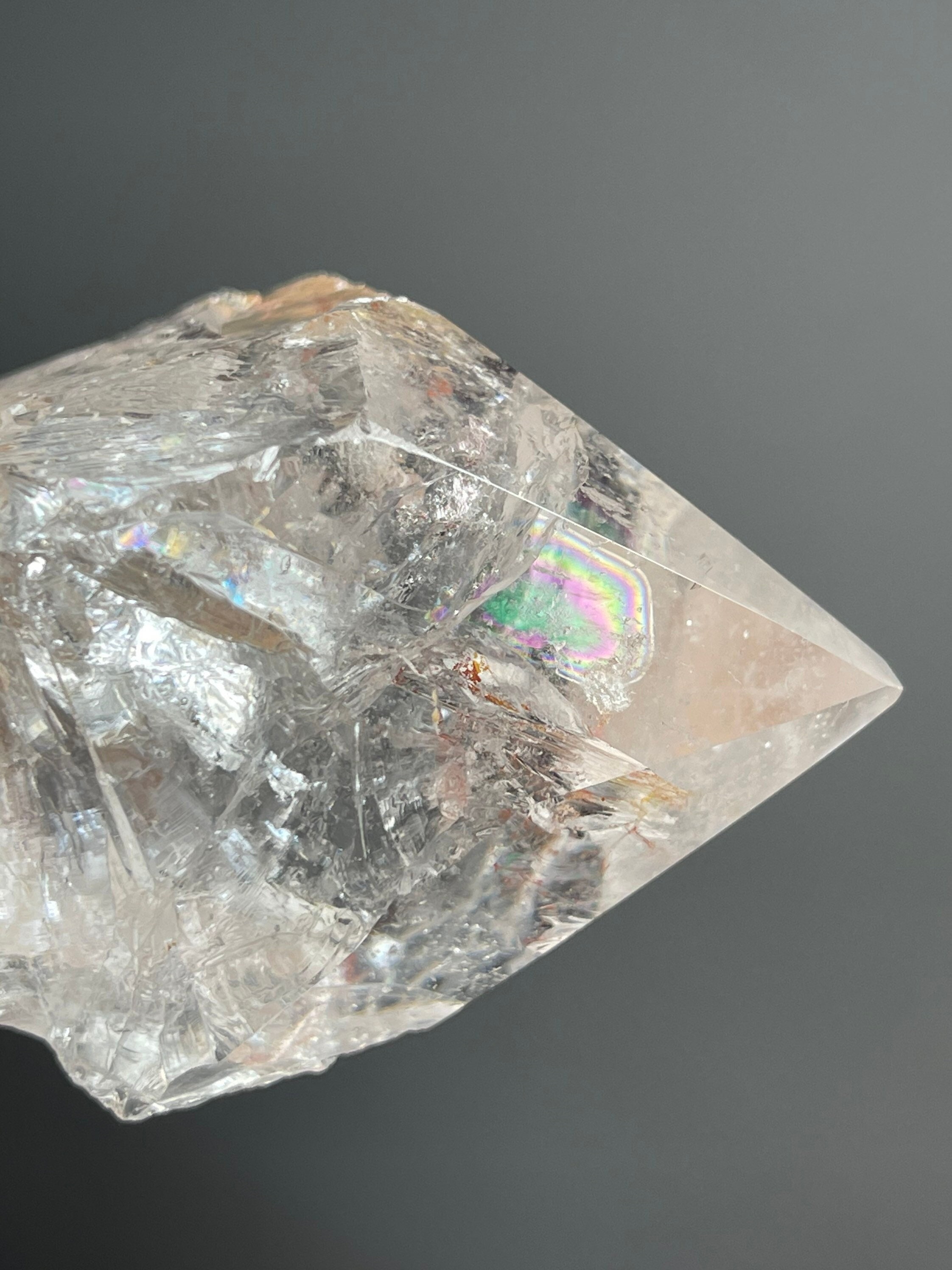 Natural Mystical Glass Clear Rainbow Quartz Crystal Point | Powerful Healing Tower Stone Daily Protection Safety Higher Self Consciousness