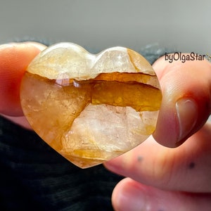 Heart Therapy Wondrous Metaphysical Worker Golden Healer Quartz Crystal Heart Stimulates Our Creative Expression on ALL Levels From Soul image 7