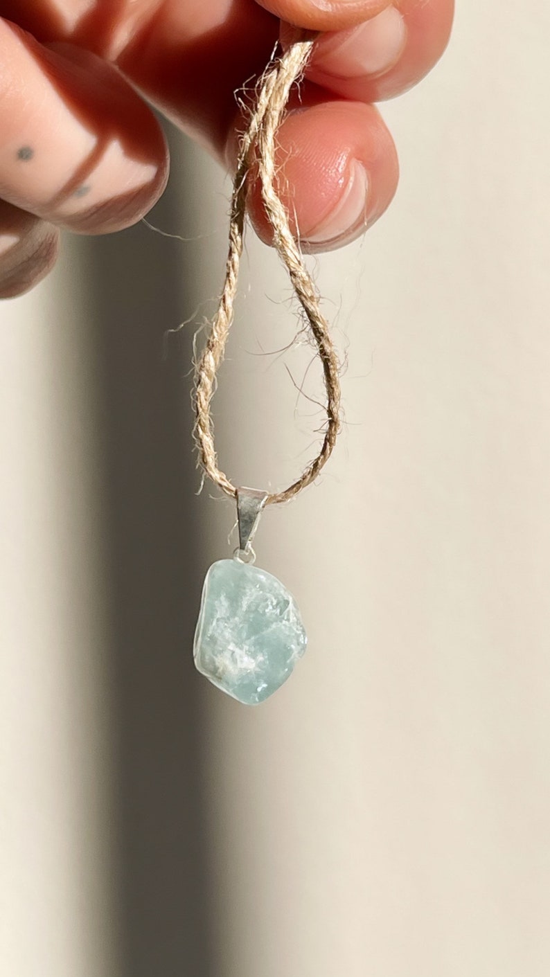 AQUAMARINE Crystal Pendant Highly Spiritual Stone Opens Intuition ...