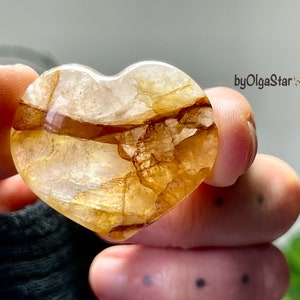 Heart Therapy Wondrous Metaphysical Worker Golden Healer Quartz Crystal Heart Stimulates Our Creative Expression on ALL Levels From Soul image 5