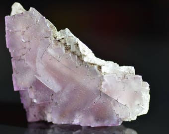 Exceptional Light Purple Lavender Cubic Fluorite Crystal Geometric Pattern Specimen | Enhances Intuition Inspires Creativity | Display Piece