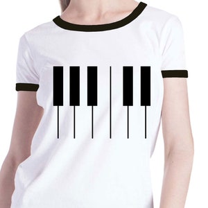 Piano Keys Digital T Shirt Design. image 1