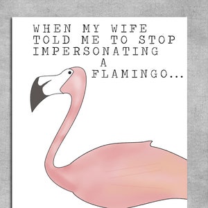 Printable Cards, Dad Jokes, Flamingo, Greeting Card, Card for Dad, Funny Card, Dad Gift, Dad Joke Card, Humor, Digital Card, Gift Idea, Card image 1