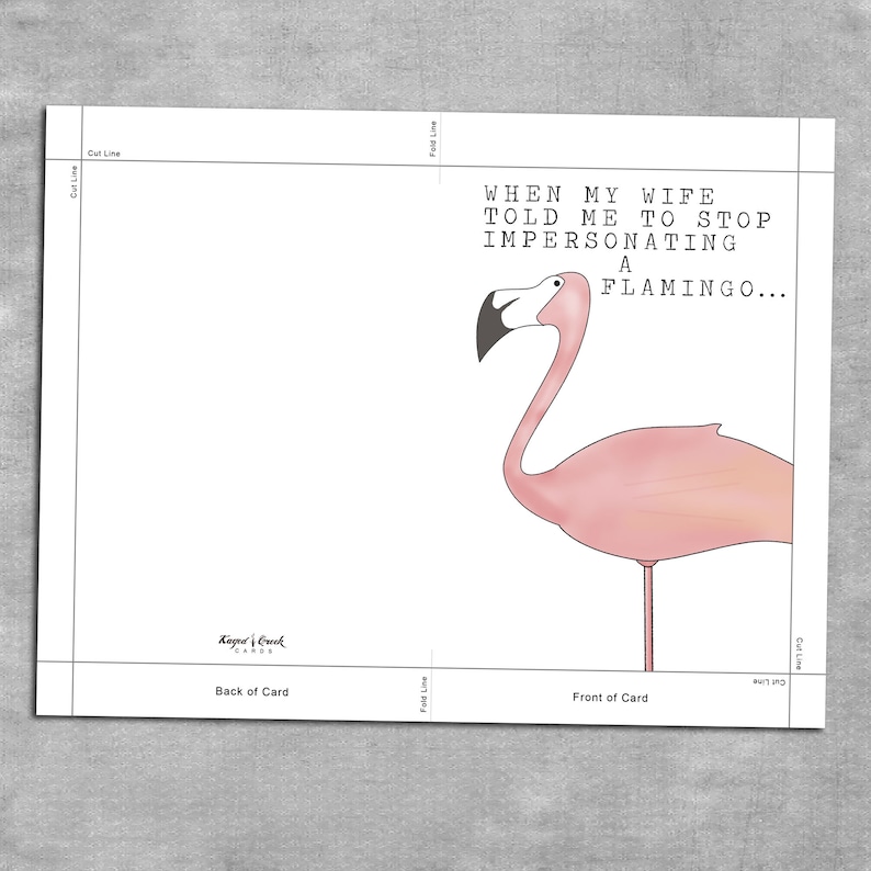 Printable Cards, Dad Jokes, Flamingo, Greeting Card, Card for Dad, Funny Card, Dad Gift, Dad Joke Card, Humor, Digital Card, Gift Idea, Card image 4