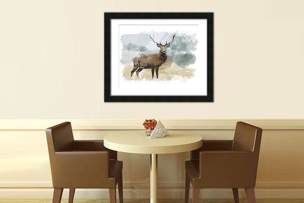 Elk Artwork, Elk Art, Elk Watercolor, Elk Painting, Watercolor, Elk ...