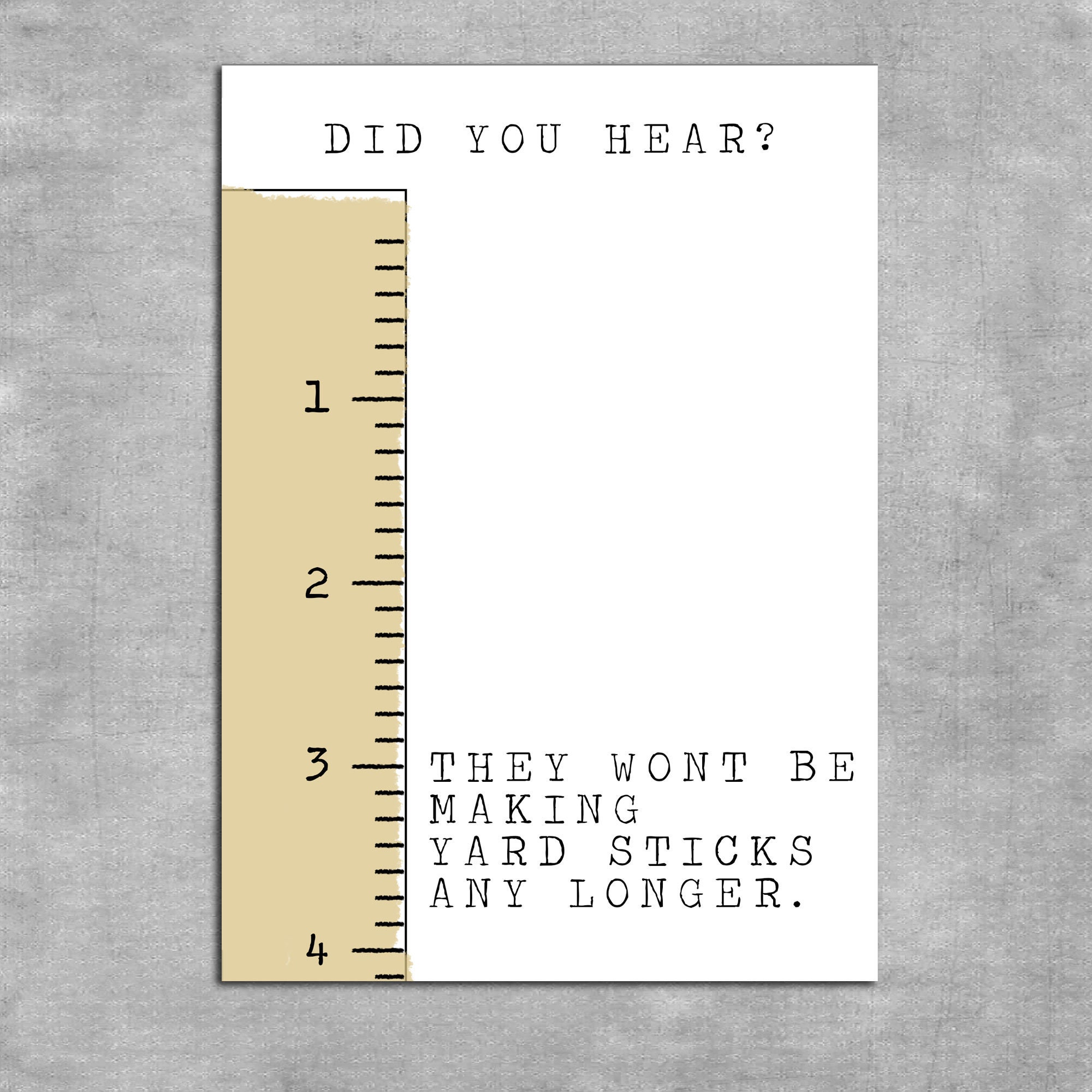 Printable Cards, Dad Jokes, Yardstick, Greeting Card, Card for Dad