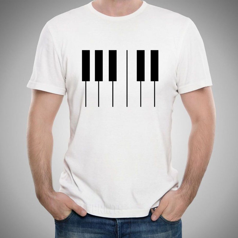 Piano Keys Digital T Shirt Design. image 5