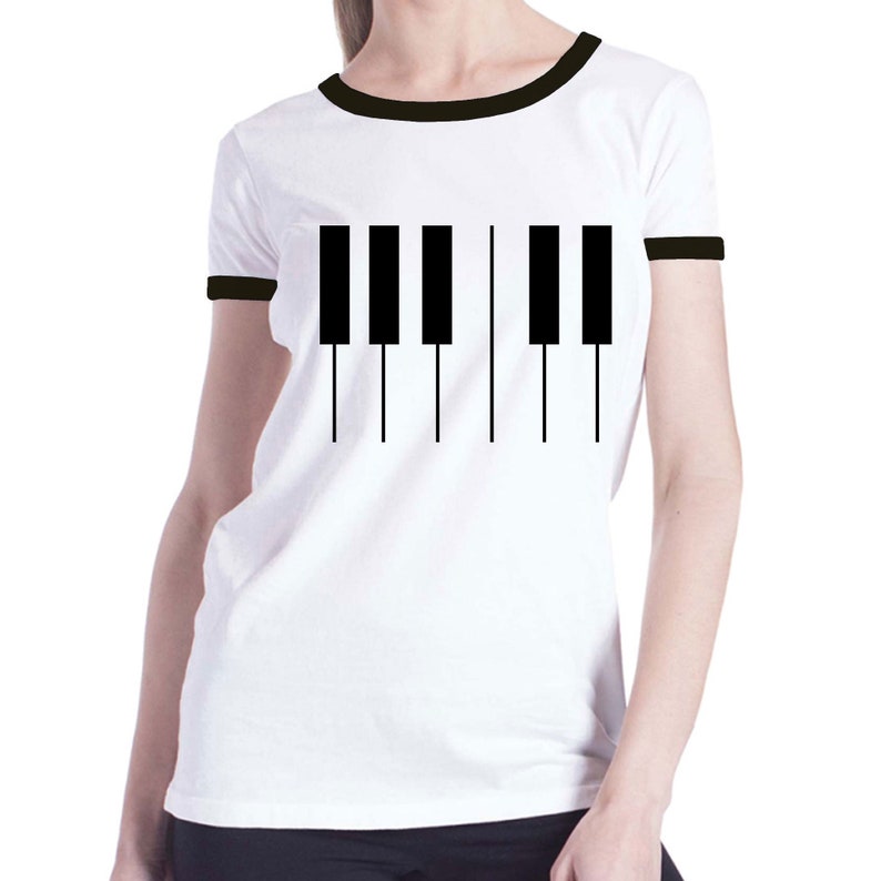 Piano Keys Digital T Shirt Design. image 1