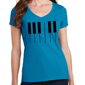 Piano Keys Digital T Shirt Design. image 2