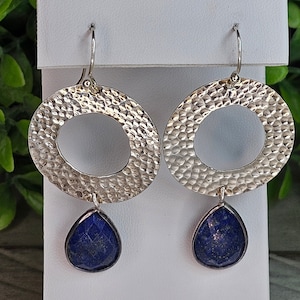 Lapislazuli und 925er Silber Ohrhänger