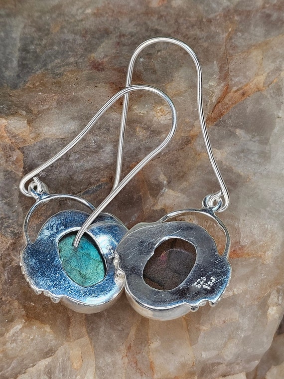 Labradorite and 925 silver dangle earrings - image 4