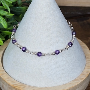 Vintage Amethyst and 925 Silver Bracelet