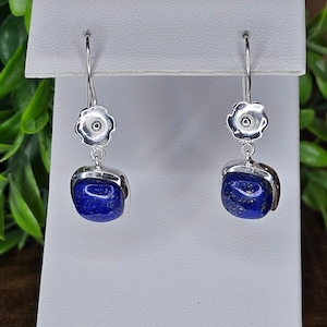 Ohrhänger aus Lapislazuli und 925er Silber