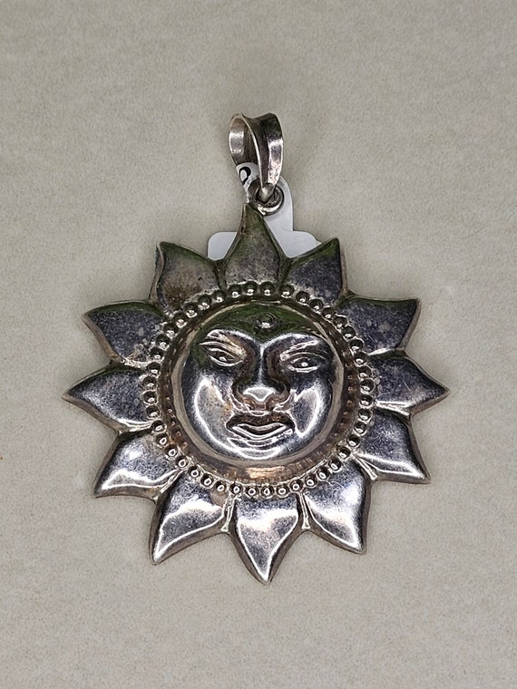 925 Silver Sun Pendant Necklace